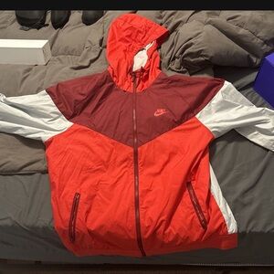 Nike Red and Gray Windbreaker Jacket